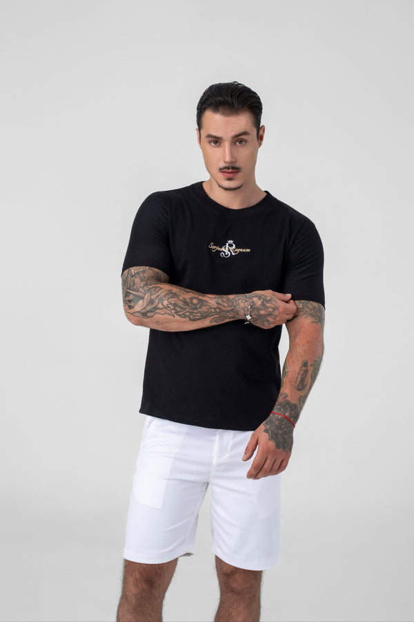 SR BLACK TEE CENTER LOGO